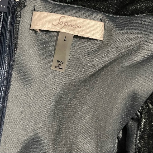 Soprano green velvet off the shoulder high low hem party dress wedding guest L - Picture 7 of 8